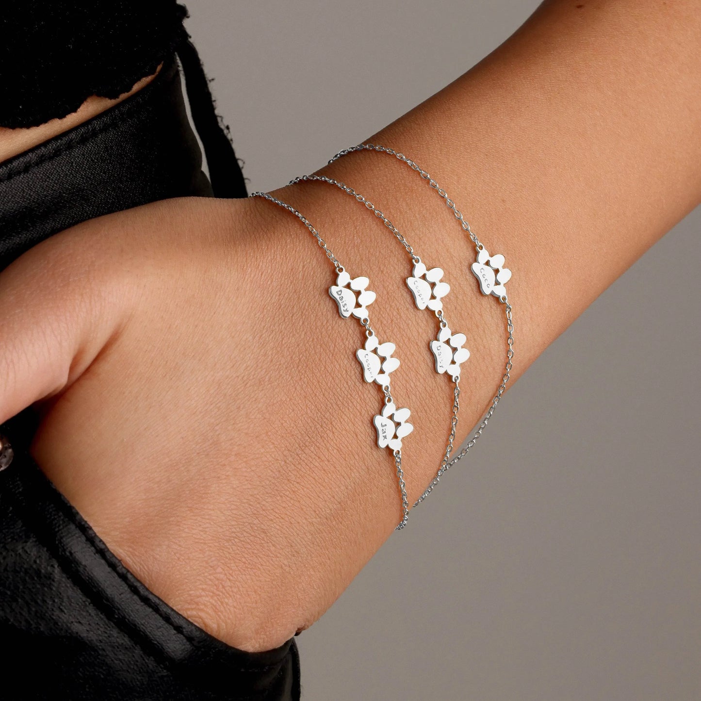 Pulsera de huella personalizada con nombre