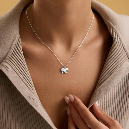 Collar personalizado con nombre y huella de corazón